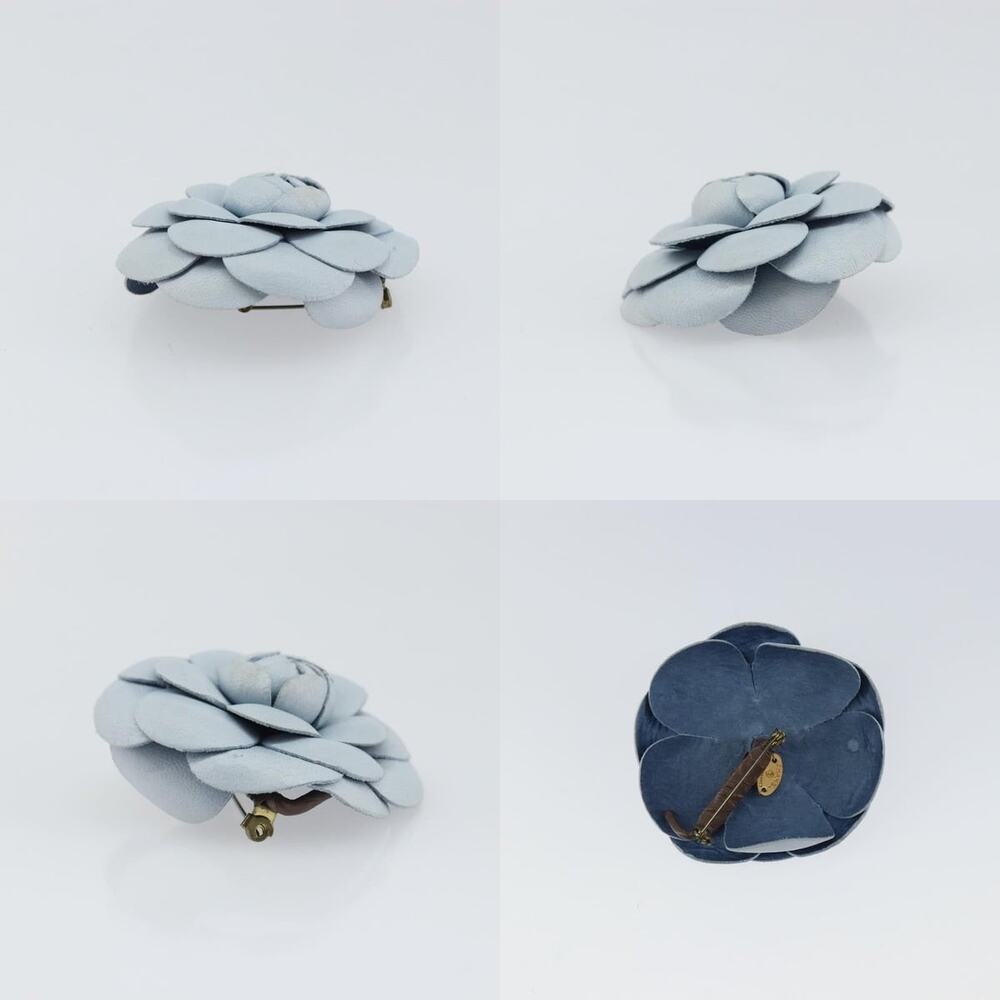 Chanel Brooch Leather Light Blue CC - Picture 3 of 5